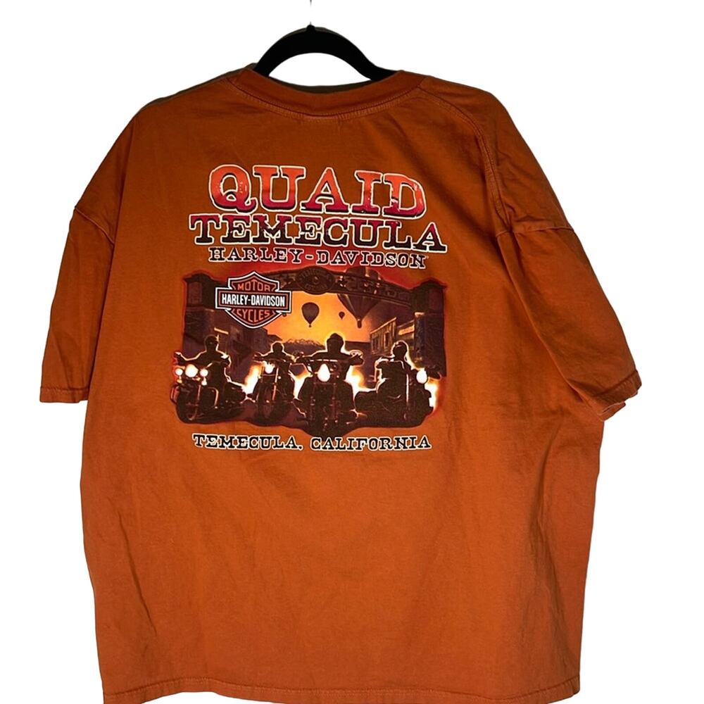 Vintage Harley Davidson Quaid Temecula California T Shirt Size 2XL